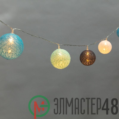Фонарики тайские "Северное сияние" 3.5м 20LED тепл. бел. питание 2хАА (батарейки не в комплекте) провод прозр. ПВХ NEON-NIGHT 303-086
