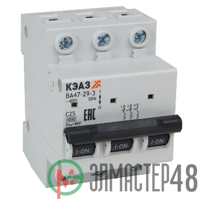 Выключатель автоматический модульный ВА47-29-3C40-УХЛ3 (4.5кА) КЭАЗ 318293