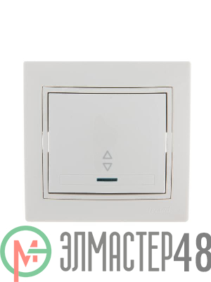 Выключатель 1-кл. СП Мира проходн. с подсветкой бел/бел. Lezard 701-0202-114