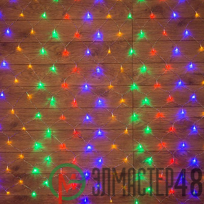 Гирлянда "Сеть" с контроллером 1.5х1.5м 150LED мульти. прозр. провод 12Вт 220В IP20 NEON-NIGHT 215-129