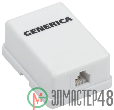 Розетка компьютерная 1-м ОП RJ12 кат.3 UTP GENERICA ITK CS2-3C03U-12-G
