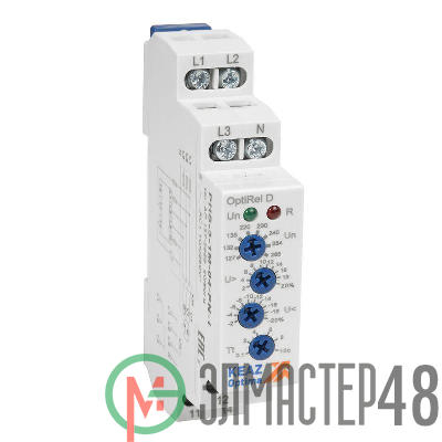 Реле контроля фаз OptiRel D PHS-3-1M-04-PP-1 повышенного/пониженного 3Ф 1СО КЭАЗ 331989