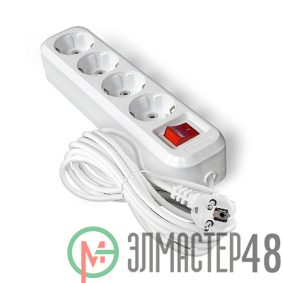Удлинитель 4х7м с заземл. IP20 S-304А ПВС 3х1.5 с выкл. Universal 1736
