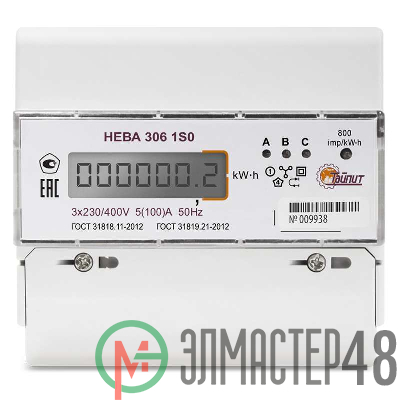 Счетчик НЕВА 306 3ф 5-100А 1 класс точн. ЖКИ Тайпит 6056055