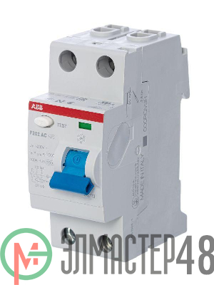 Выключатель дифференциального тока (УЗО) 2п 63А 100мА тип AC F202 ABB 2CSF202001R2630