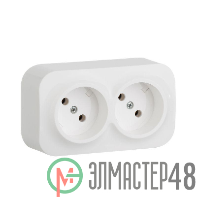 Розетка 2-м ОП Quteo 16А IP20 без заземл. бел. Leg 782212