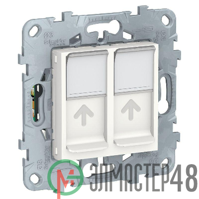 Механизм розетки компьютерная UNICA NEW RJ45 двойная кат.5е UTP бел. SchE NU542018