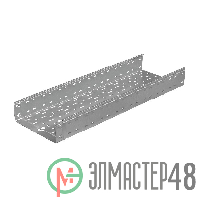Лоток листовой перфорированный 300х100 L3000 сталь 0.8мм "БЫСТРЫЙ МОНТАЖ ПЛЮС" LPplus100-300-0.8-3000 оцинк. КМ PL0277