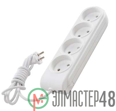 Удлинитель 4х3м без заземл. 10А защ. шторки Makel N4010041