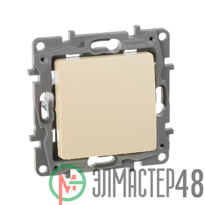 Механизм выключателя 1-кл. СП Etika 10АX безвинт. зажимы сл. кость Leg 672301
