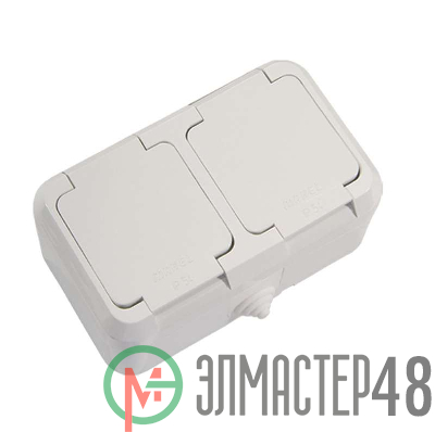 Розетка 2-м ОП 16А IP44 п/герм. с заземл. бел. Makel 18354
