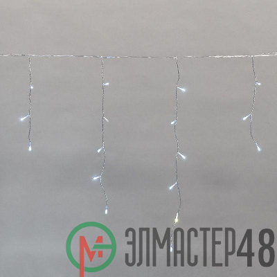 Гирлянда светодиодная Айсикл (бахрома) 25х0.6м 588LED бел. IP44 230В c эффектом мерцания провод прозр. Neon-Night 255-595