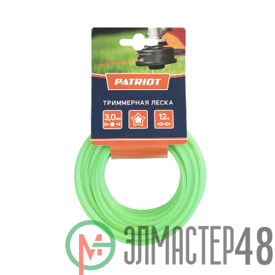 Леска D3.0мм L12м 300-12-3 картонный подвес звезда зел. PATRIOT 805205123