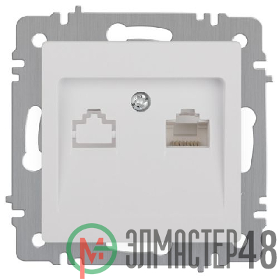 Розетка Intro Accent 6-303-01 информационная RJ45 IP20 СУ бел. Intro Б0063624