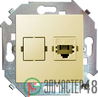 Механизм розетки комп. СП Simon15 RJ45 сл. кость Simon 1591598-031