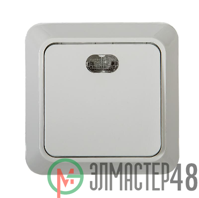 Выключатель 1-кл. BOLLETO с подсвет. накл. 7121 бел. ASD / IN HOME 4680005959754