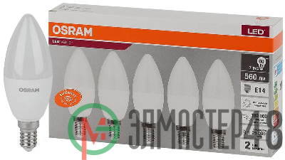 Лампа светодиодная LED Value LVCLB60 7SW/840 230В E14 2х5 RU (уп.5шт) OSRAM 4058075577954