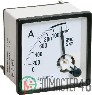 Амперметр Э47 72х72мм 1000/5А кл. точн. 1.5 ИЭК IPA10-6-1000-E