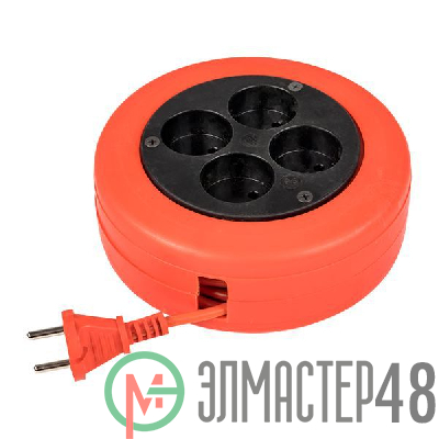 Удлинитель-рулетка 4х5м без заземл. 10А IP20 2.3кВт ПВС 2х0.75 PROxima EKF UBR-6-257-4-5
