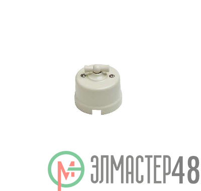 Выключатель проходной поворотный 1-кл. ОП Лизетта 10А IP20 ретро 4 полож. ABS-пластик сл. кость Bironi B1-201-211