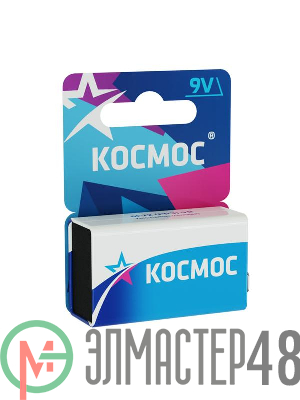 Элемент питания солевой "крона" S 6F22 (блист.1шт) Космос KOC6F221BL