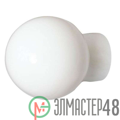 Светильник НББ 64-60-080 "Шар" d180 1х60Вт E27 IP20 опал/корпус прямой бел. Элетех 1005100166