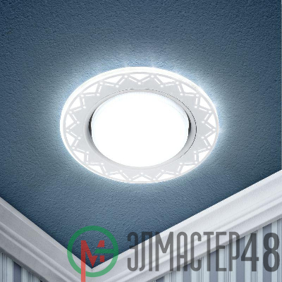 Светильник DK LD27 WH/WH декор cо светодиодной подсветкой GX53 бел./бел. ЭРА Б0037388