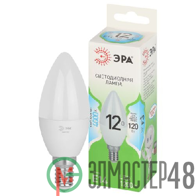 Лампа светодиодная GREEN LINE B35-12W-840-E14 GL 12Вт свеча 4000К яркий свет бел. E14 Эра Б0067140