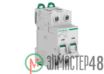 Выключатель автоматический 2п C 6А 6кА Systeme9 400В SE S9F22206