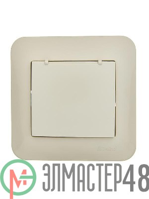 Розетка 1-м СП ASTI 16А IP20 с заземл. с крышкой термопласт в сборе крем. LEZARD 7081-0303-123В