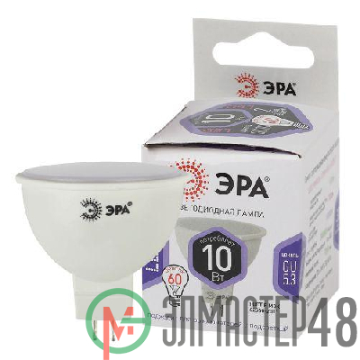 Лампа светодиодная LED MR16-10W-860-GU5.3 MR16 10Вт софит GU5.3 холод. бел. ЭРА Б0049073