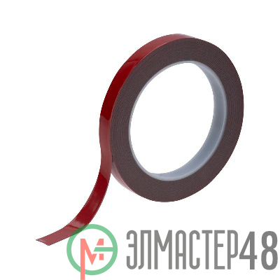 Скотч двустор. 12ммх5м красн. на серой основе REXANT 09-6012