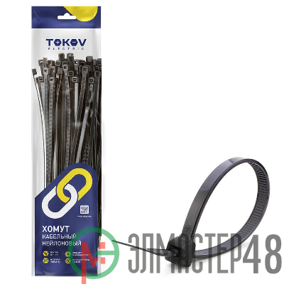 Хомут кабельный нейлоновый черн. 4.8х400 (уп.100шт) TOKOV ELECTRIC TKE-HNS-4.8-400-B/100