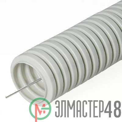 Труба гофрированная ПВХ d32мм с зондом сер. (уп.50м) Урал Пак ГФ-0100732-050