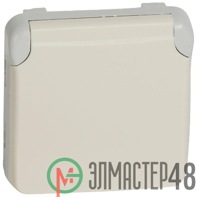 Механизм розетки 1-м СП Plexo с защ. крышкой с заземл. IP55 бел. Leg 069639