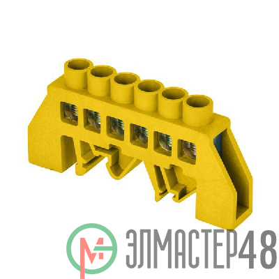 Шина нулевая PE 8х12 6 отвер. латунь желт. нейлоновый корпус комбинированный PROxima EKF sn0-125-6-dpe