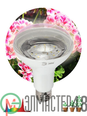 Лампа светодиодная для растений FITO-15W-Ra90-E27 BR30 15Вт 220-240В полноспектральная бел. спектр ЭРА Б0039173