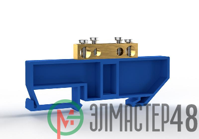Шина нулевая на DIN-изоляторе 6х9мм 4 отвер. латунь TOKOV ELECTRIC TKE-BCB-69-4-DIN/N