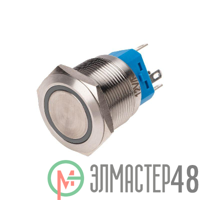 Кнопка антивандальная d22 12В без фикс. (6с) OFF-(ON)/ON-(OFF) подсв/красн. Rexant 36-3510
