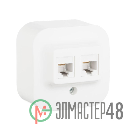 Розетка информационная 2-м ОП Quteo RJ45 + RJ45 CAT.5E UTP бел. Leg 782228