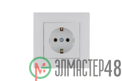 Розетка 1-м Karea RIZZ с заземл. бел. Makel 88001028