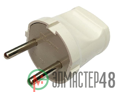 Вилка прямая 10А 4142 бел. ASD / IN HOME 4690612000572