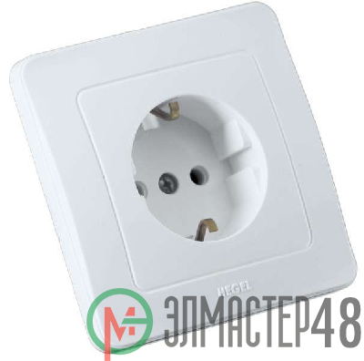Розетка 1-м СП Мастер 16А IP20 250В с заземл. бел. HEGEL РС16-311