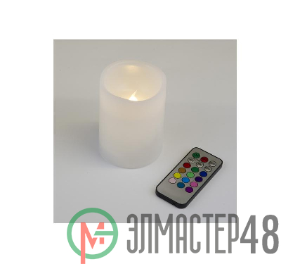 Фигура LED "Свеча" ULD-F052 RGB RC CANDLE на батарейках 2АА (не в/к). 7.5х10 см 1 светодиод. RGB свет пульт ДУ (в/к). Uniel UL-00007258