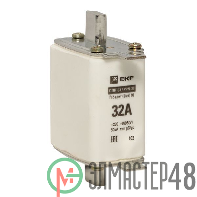 Вставка плавкая ППН-33 160/32А габарит 00 EKF fus-33/160/32