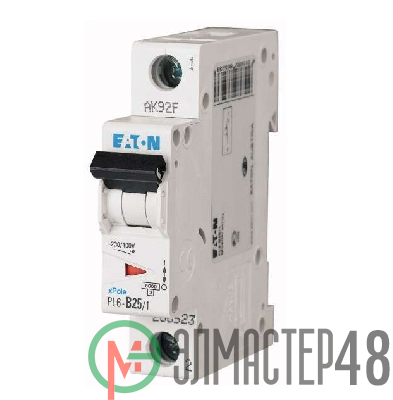 Выключатель автоматический модульный 1п C 25А 6кА PL6-C25/1 EATON 286535