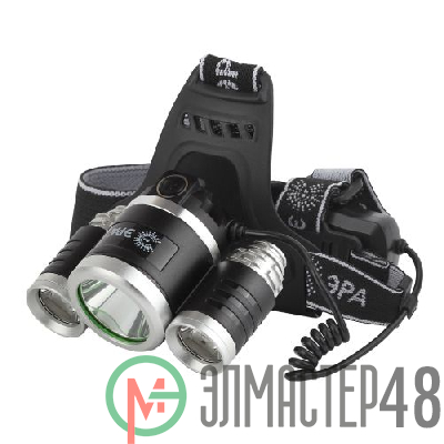 Фонарь аккумуляторный налобный GA-809 5Вт 3SMD CREE High Power Headlamp алюм. Эра Б0056111