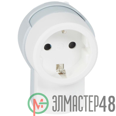 Розетка штепсельная Helium 16А с кроншт. для крепл. к стене с заземл. бел. Leg 050199
