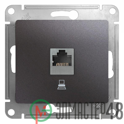 Механизм розетки комп. 1-м Glossa RJ45 кат.5е графит SchE GSL001381K