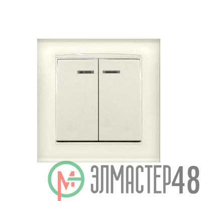 Выключатель 2-кл. СП Бриллиант 10А IP20 с подсветкой сл. кость Universal 7948639